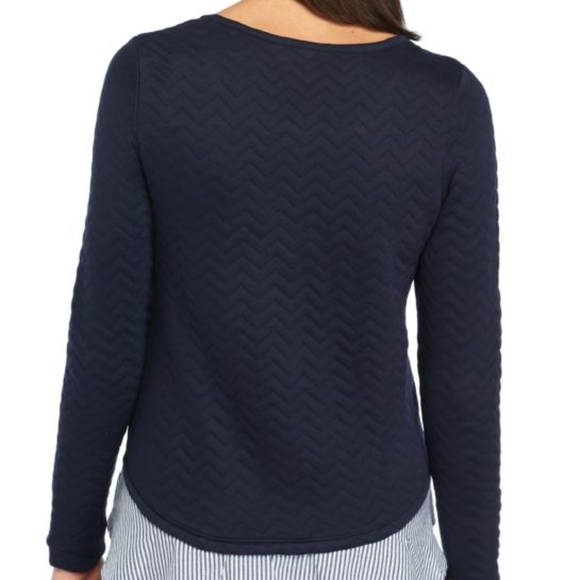 NWT Crown & Ivy Chevron 2fer Shirt Tail Sweatshirt - Picture 2 of 5